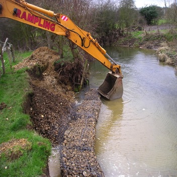 Creating base of gravel berm